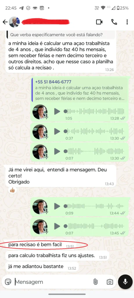 Depoimento de usuário