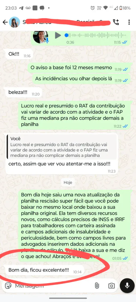 Depoimento de usuário