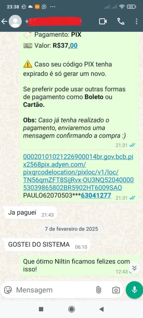 Depoimento de usuário