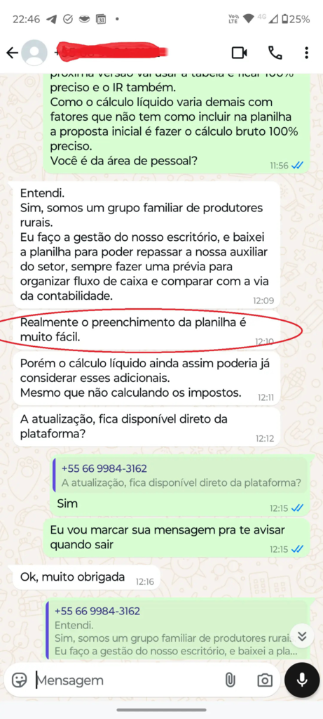 Depoimento de usuário